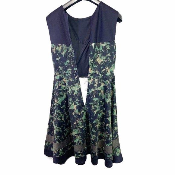 Eva Franco Sweetheart Neckline Floral Drop Waist Mini Dress Size Large - Picture 3 of 14